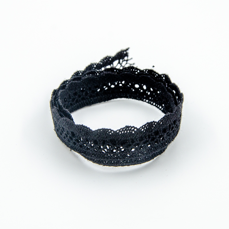 Dentelle aux fuseaux 14 mm ondulée noire