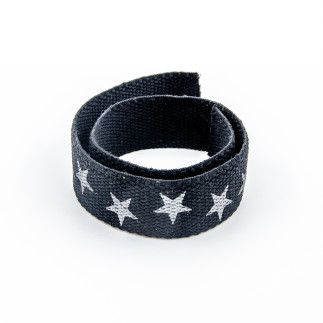 Sangle - 30 mm étoiles grises sur noir