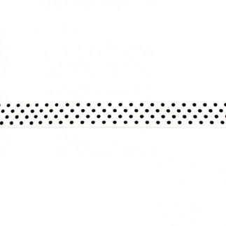 Elastic edging tape dots off-white/black (kh)