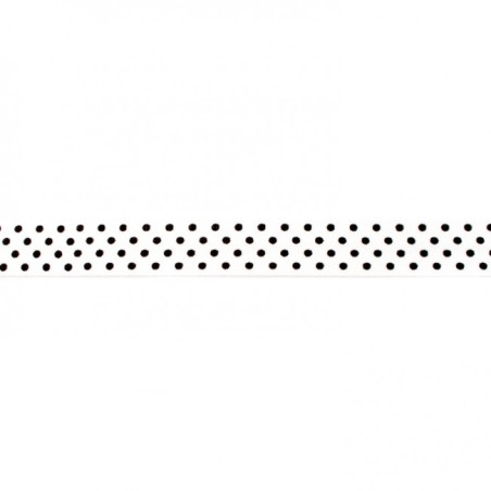 Elastic edging tape dots off-white/black (kh)
