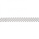 Elastic edging tape dots off-white/black (kh)