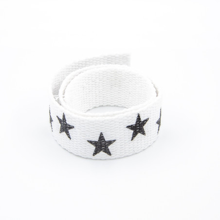 Webbing - 30mm stars black on white