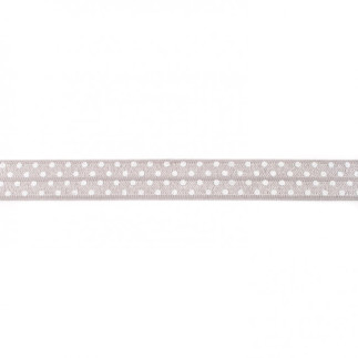 Elastic edging tape dots medium grey