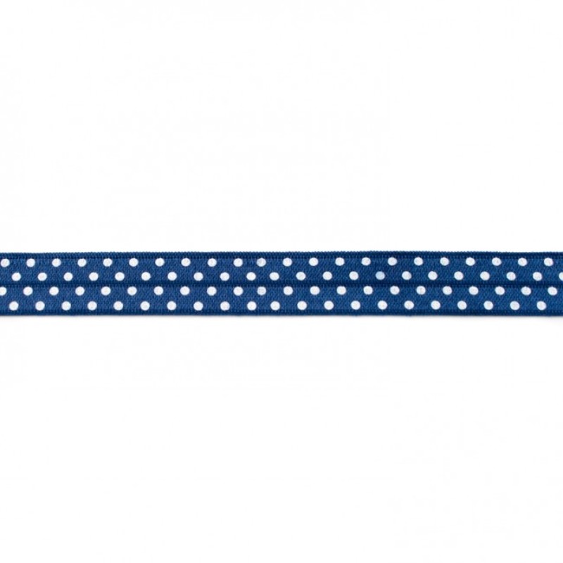 Bias tape elastic dots dark blue