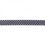 Ruban de bordure élastique à pois gris foncé