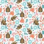 Camelot fabric - Born to be mild sloths white