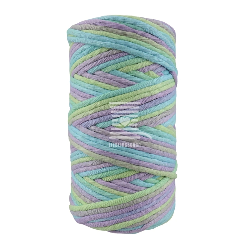 Makramée - Loved Garn 3mm - multicolore violet / menthe / bleu