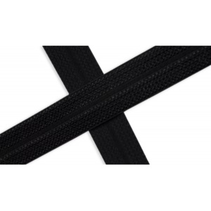 Elastic edging tape Jacquard black (qt)