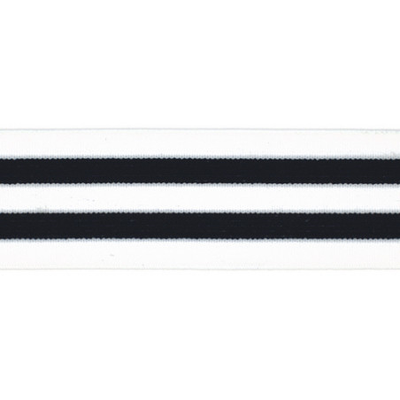 Gummiband 40 mm Rayé bleu marine / blanc (qt)