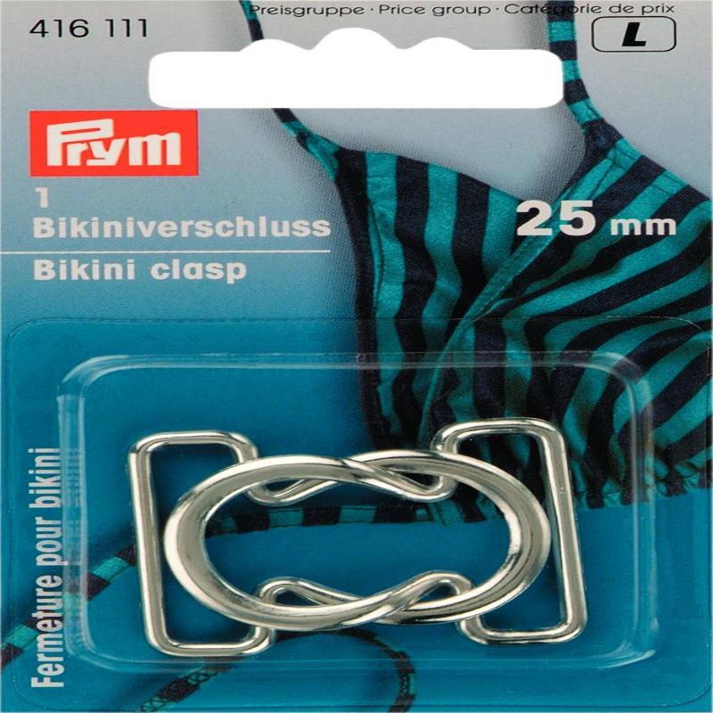 Prym Fermeture bikini en métal argenté 25mm