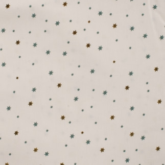 Cotton - Christmas Foil Stars white