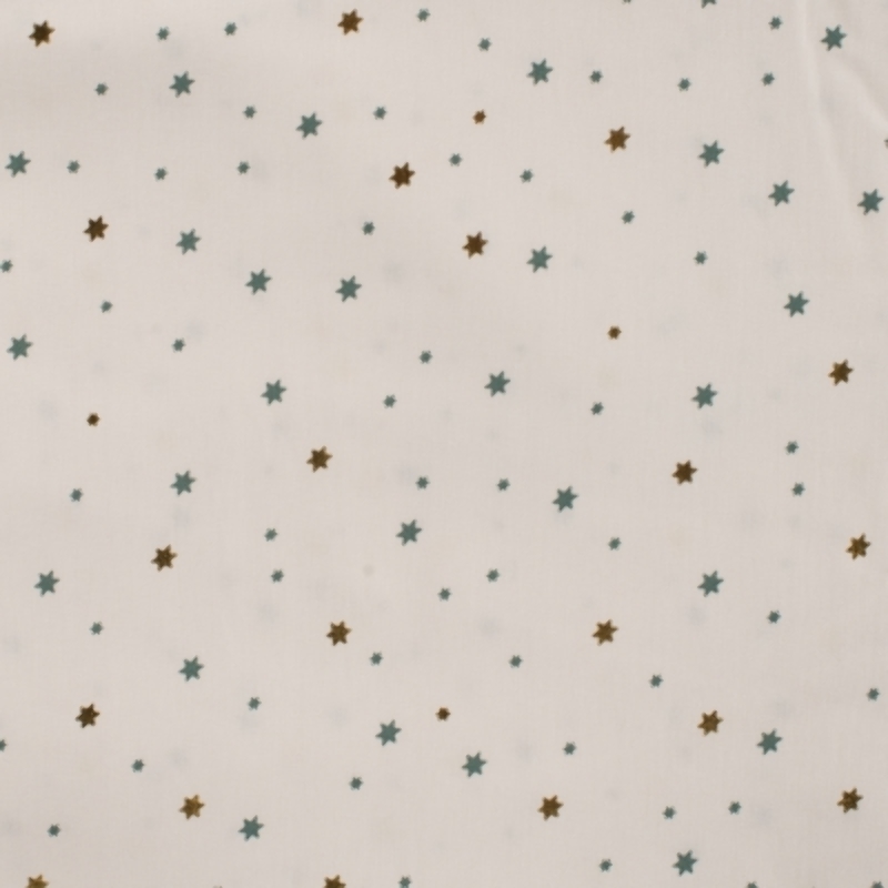 Coton tissé -Christmas Foil Stars blanc