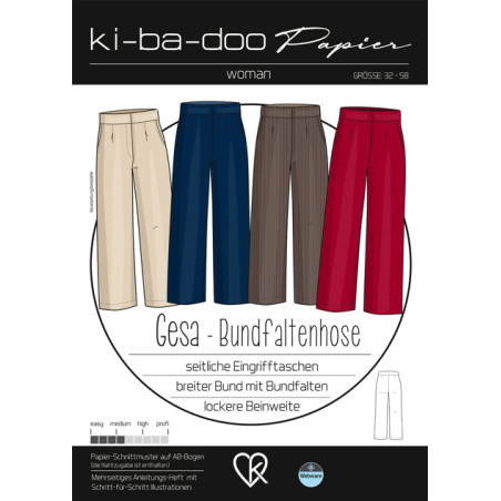 Ki-Ba-Doo Damen Bundfaltenhose Gesa