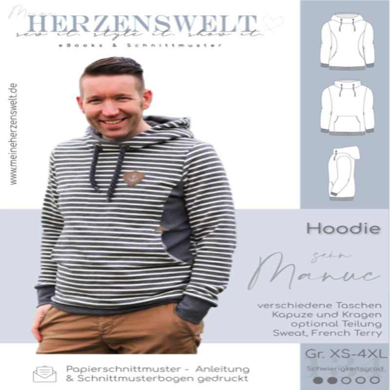 My Heart's World - Men - His Manuc Hoodie