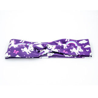 Headband - Rainbow Unicorns purple