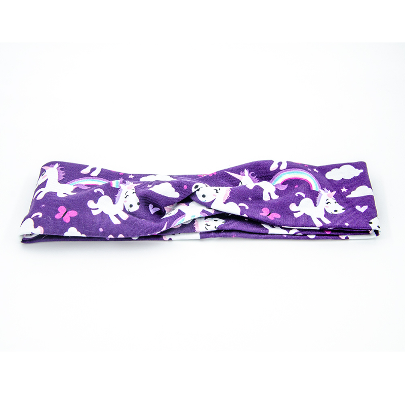 Headband - Rainbow Unicorns purple