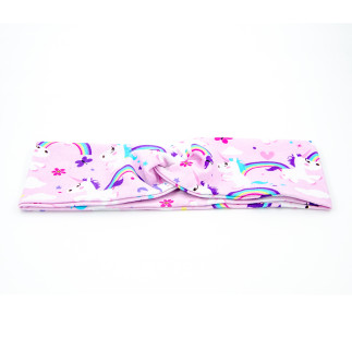 Headband - Rainbow Unicorns pink