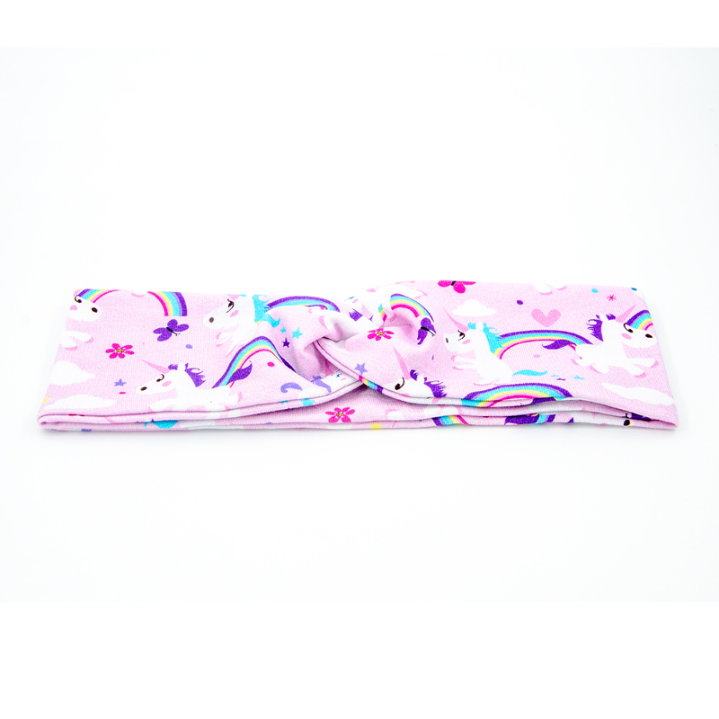 Bandeau - Licornes arc-en-ciel rose