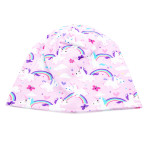 Bonnet - Licornes arc-en-ciel rose