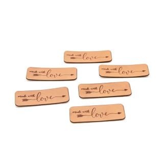 Leather label - Urmeli - made with love brown