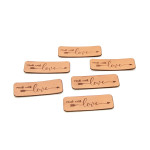 synthetic leather label - Urmeli - made with love brown