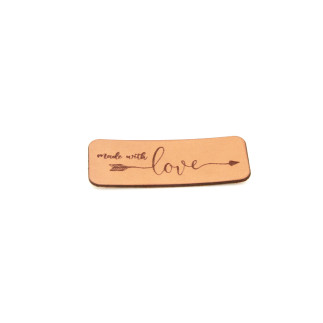 Leather label - Urmeli - made with love brown