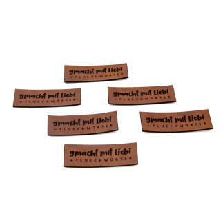 Faux leather label - Urmeli - made with love + curse words d'bra