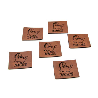 Faux leather label XL - Urmeli - ROAR dark brown