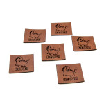 synthetic leather label XL - Urmeli - ROAR dark brown