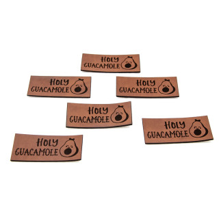 Faux leather label - Urmeli - Holy Guacamole dark brown