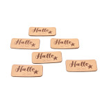 Étiquette similicuir - Urmeli - Hello World marron