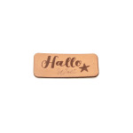 Étiquette similicuir - Urmeli - Hello World marron
