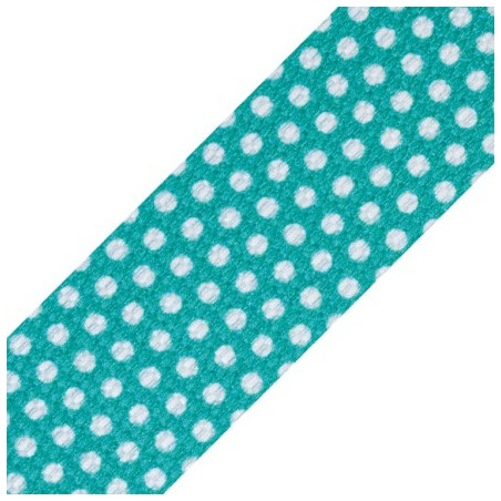 Webbing - 30mm dots mint green