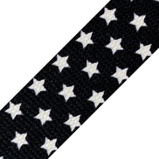Gurtband - 30mm Sterne schwarz