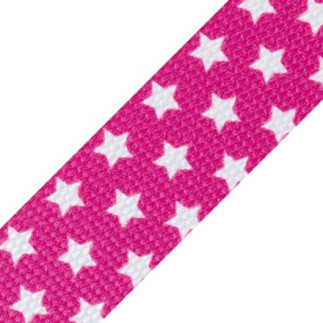 Sangle - 30 mm étoiles fuchsia