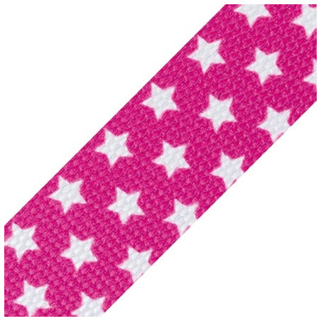 Sangle - 30 mm étoiles fuchsia