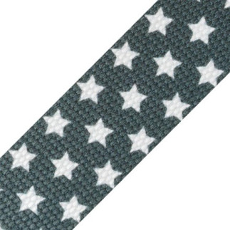 Gurtband - 30mm Sterne grau