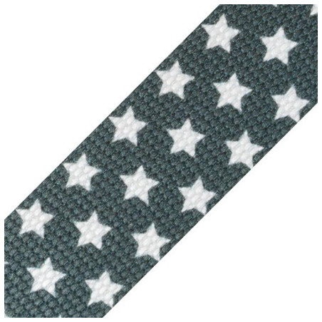 Gurtband - 30mm Sterne grau
