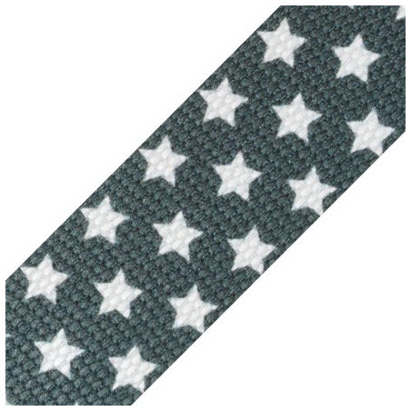 Sangle - 30 mm étoiles grises