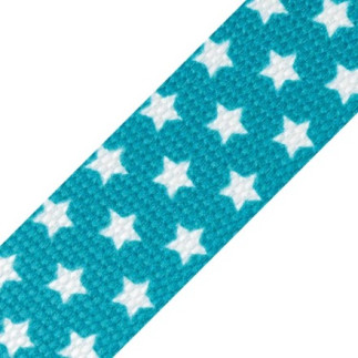 Sangle - 30 mm étoiles turquoise