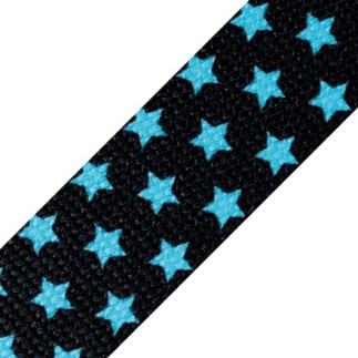 Sangle - 30 mm étoiles noir / bleu