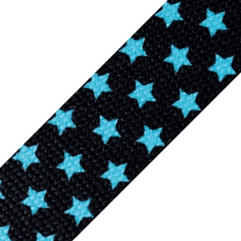 Sangle - 30 mm étoiles noir / bleu Sangle - 30 mm étoiles noir / bleu