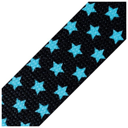 Gurtband - 30mm Sterne schwarz / blau