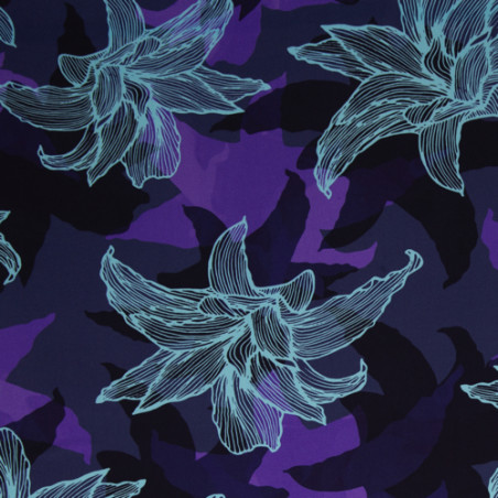 Viscose - Flamingo Flowers by Thorsten Berger navy