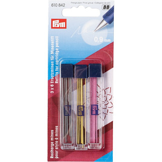 Prym refill leads - yellow, black, pink 6 pieces each