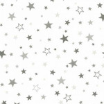 flanelle - Cozy Cotton Stars gris sur blanc