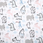 Acrylic oilcloth - Zoo animals white