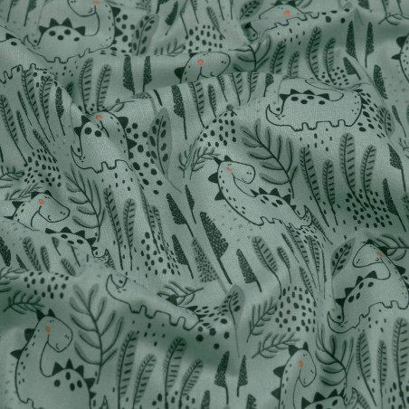 Toile cirée acrylique - Dinosaure menthe