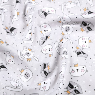 Acrylic oilcloth - royal animals light grey