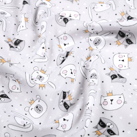Acrylic oilcloth - royal animals light grey